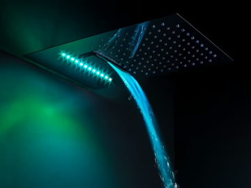 JETTO - Wall-mounted overhead shower with anti-lime system with chromotherapy by Tender rain - view 2